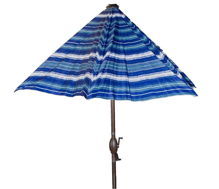 7 1/2' Blue Stripped Umbrella For High-Top Table 7 1/2' Blue Stripped Umbrella For High-Top Table