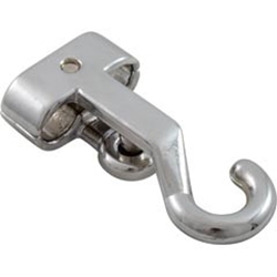 Rope Hook, Loop/Clamp Style, Chrome Plated Brass, 3/4 Rope Hook, Loop/Clamp Style, Chrome Plated Brass, 3/4