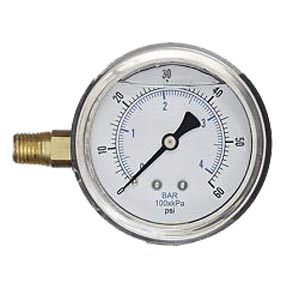 Pressure Gauge Side Mount 0 - 60 psi 4.5 in dia. face 1/4 in. NPT #P505A